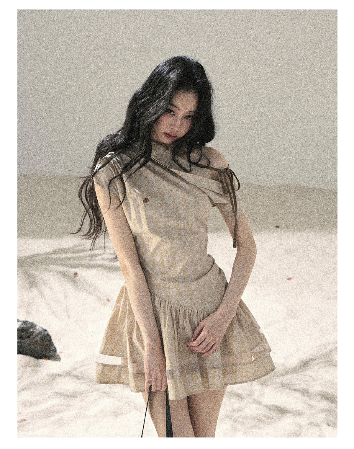 ShaoYeYan Aomalm Traces of the Wind Wasteland Off-Shoulder Dress
