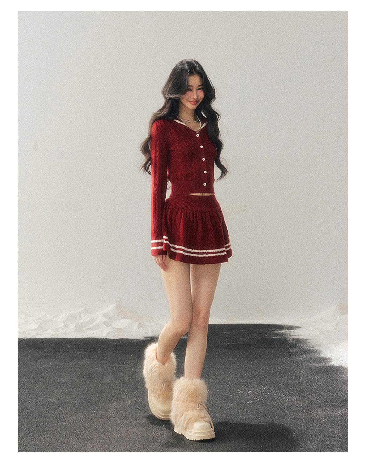 ShaoYeYan Evening Wind Whisper French Knit Set