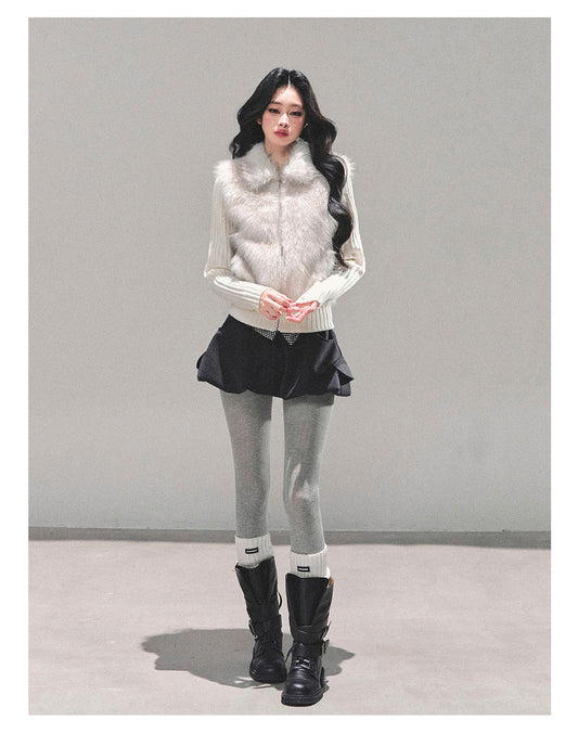 ShaoYeYan Soft Landing Fake Two-Layer Knit Coat