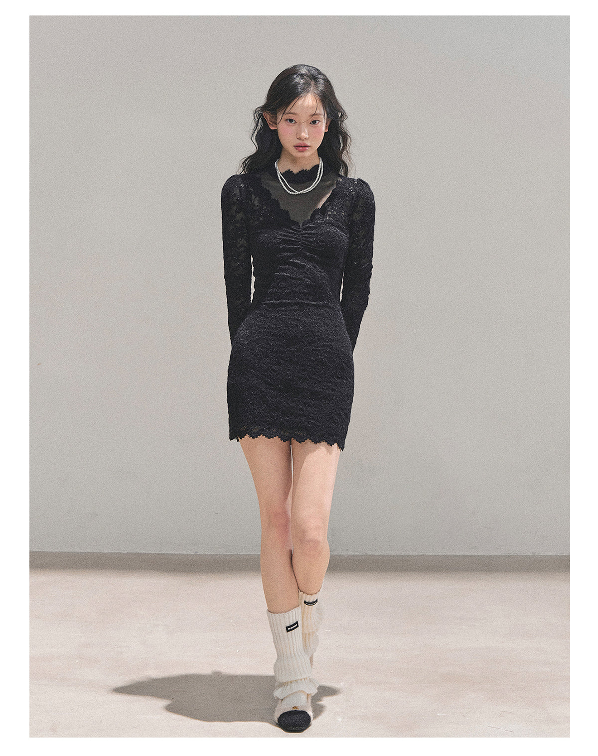 ShaoYeYan Full Moon Moment Long Sleeve Lace Dress