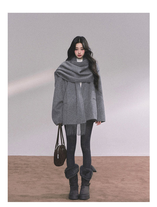 ShaoYeYan British Museum 100% Wool Double-Faced Coat