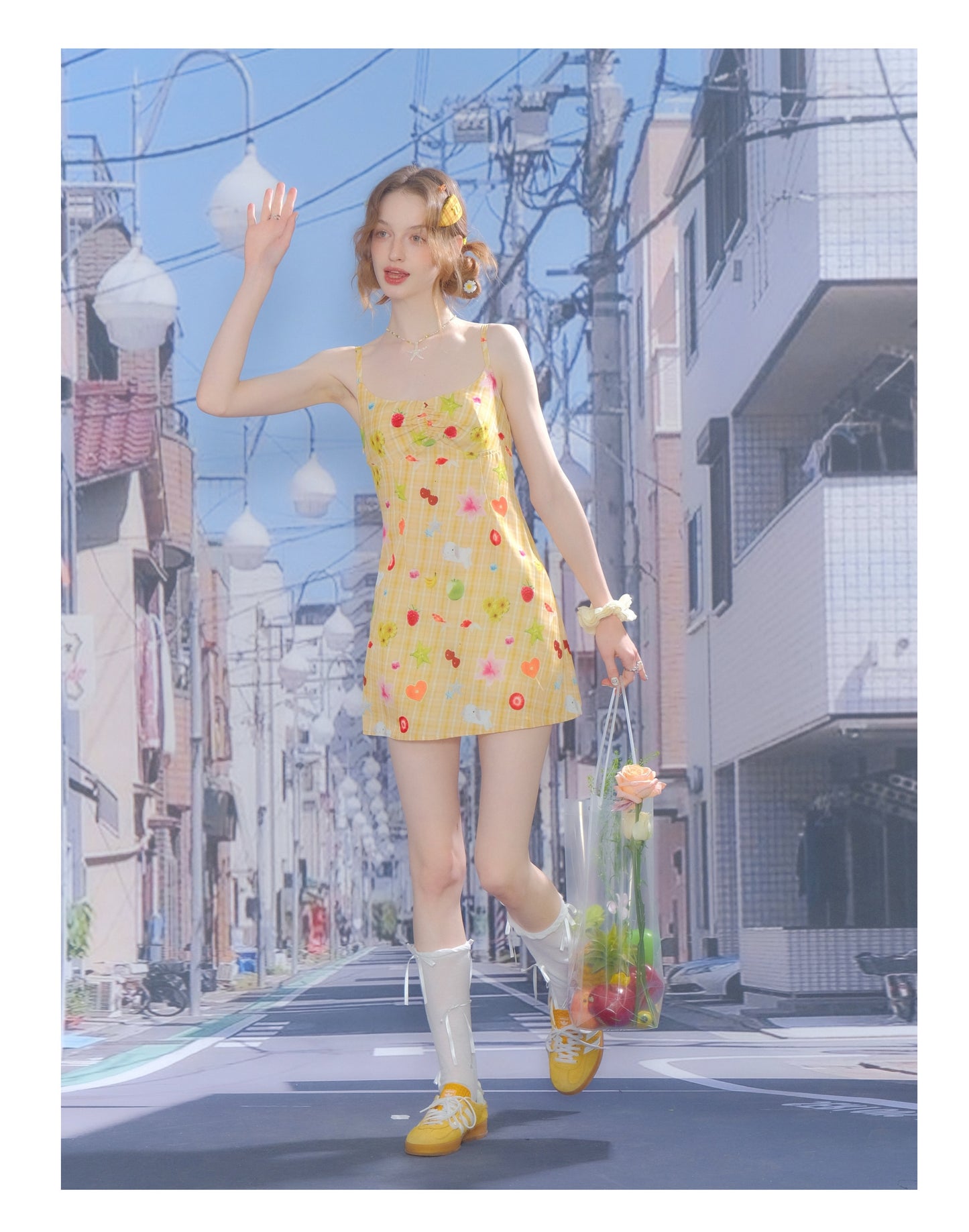 ziziFei Vintage Fruit Print Sundress