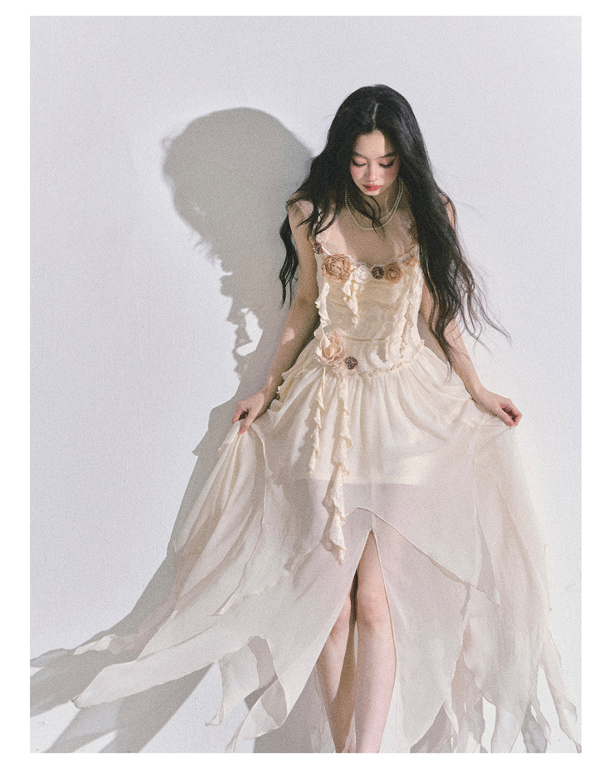 SHAOYEYAN Tuileries Garden French Floral Strappy Dress