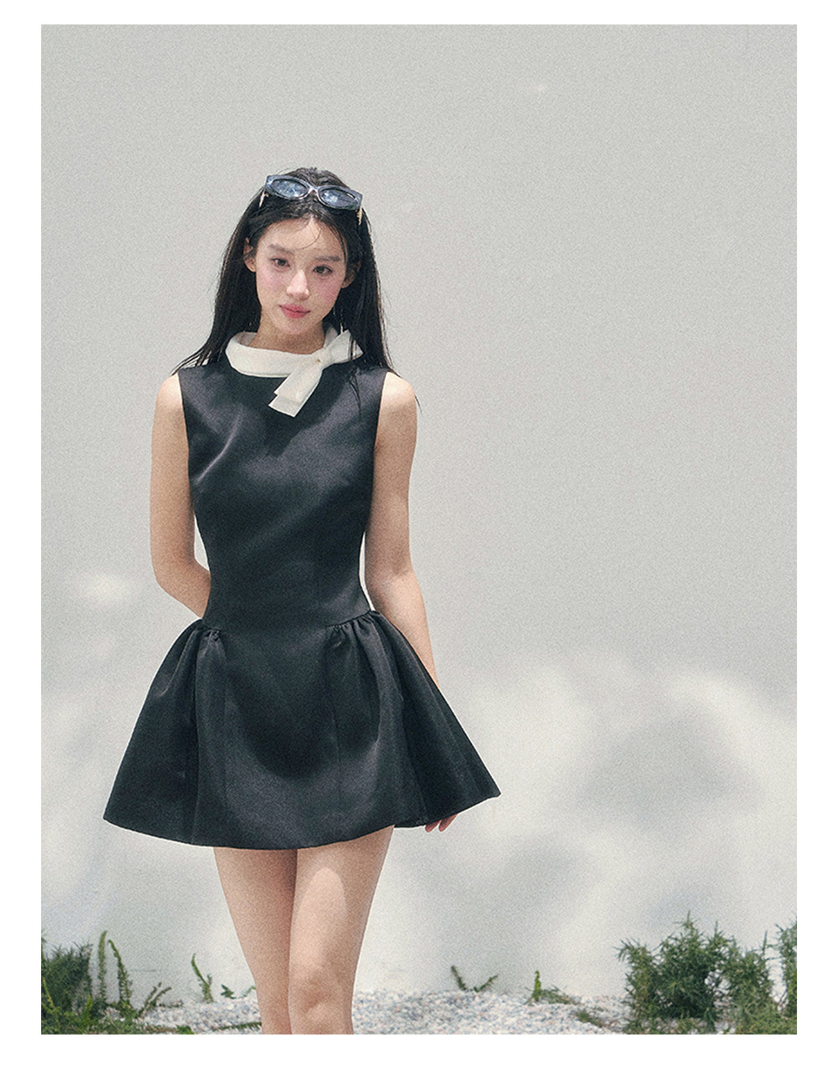 ShaoYeYan Aomalm Satin Knot Luxe Party Dress