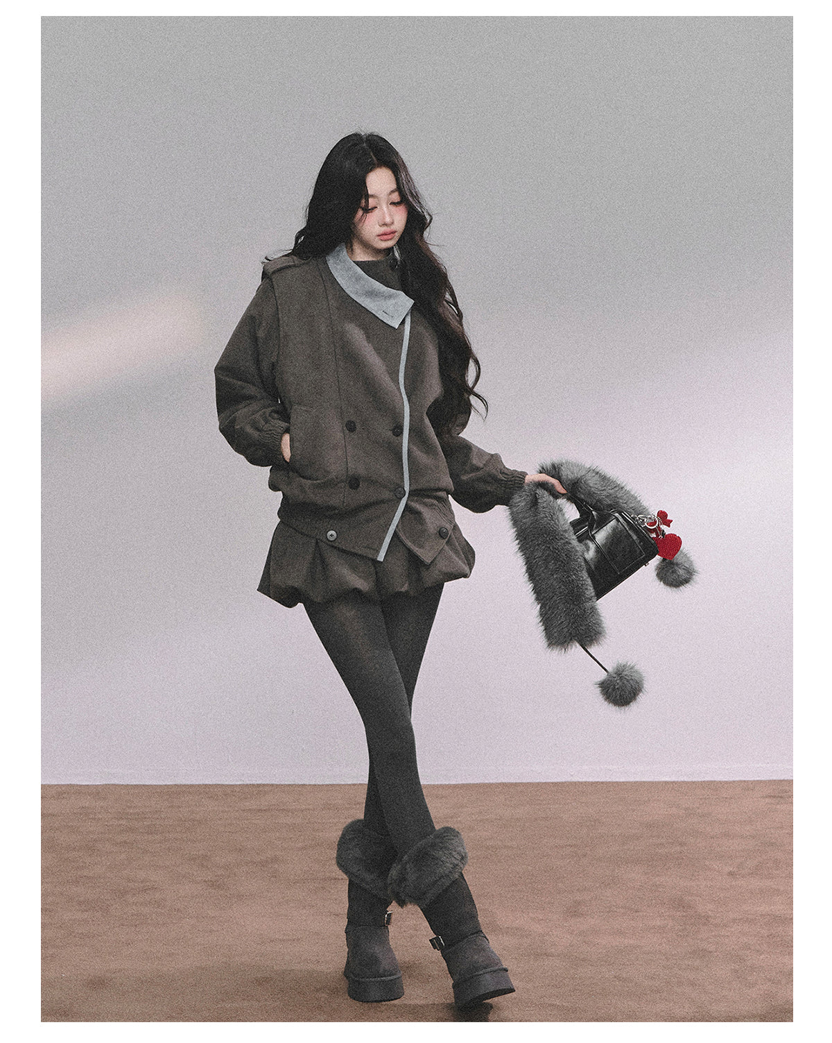 ShaoYeYan Barn Time Zone Audrey Hepburn Style Two-Piece Set