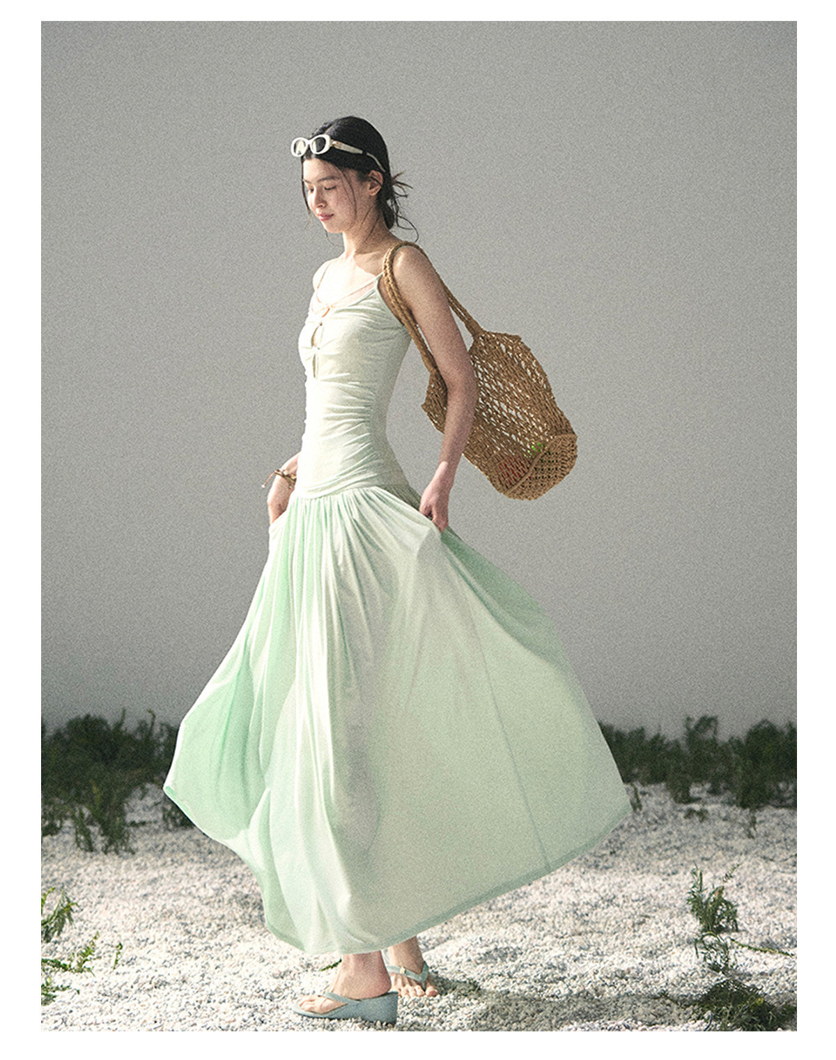 ShaoYeYan Aomalm Mint's Dry Down Salted Elegant Two-Piece Set