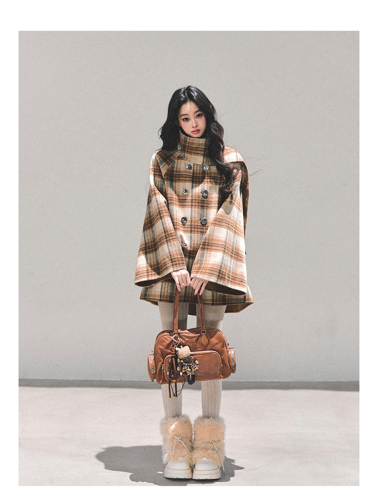 ShaoYeYan Hidden Grid Secret Wool Coat