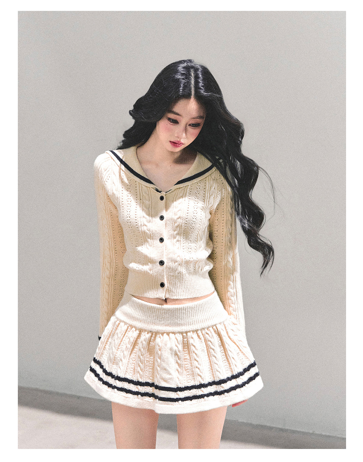 ShaoYeYan Evening Wind Whisper French Knit Set