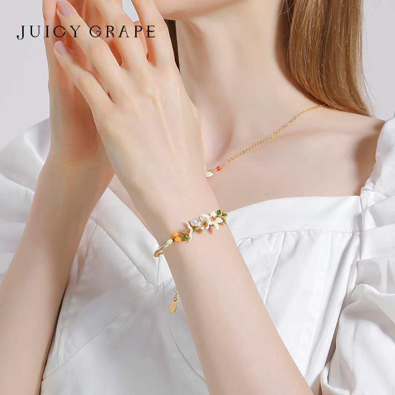 Juicy Grape Kumquat Bangle Bracelet