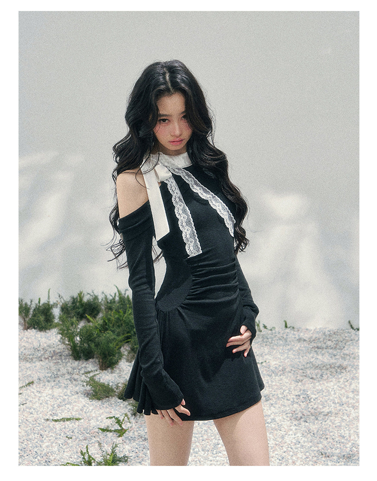 ShaoYeYan Aomalm Lingering Warmth Entwined Off-Shoulder Dress