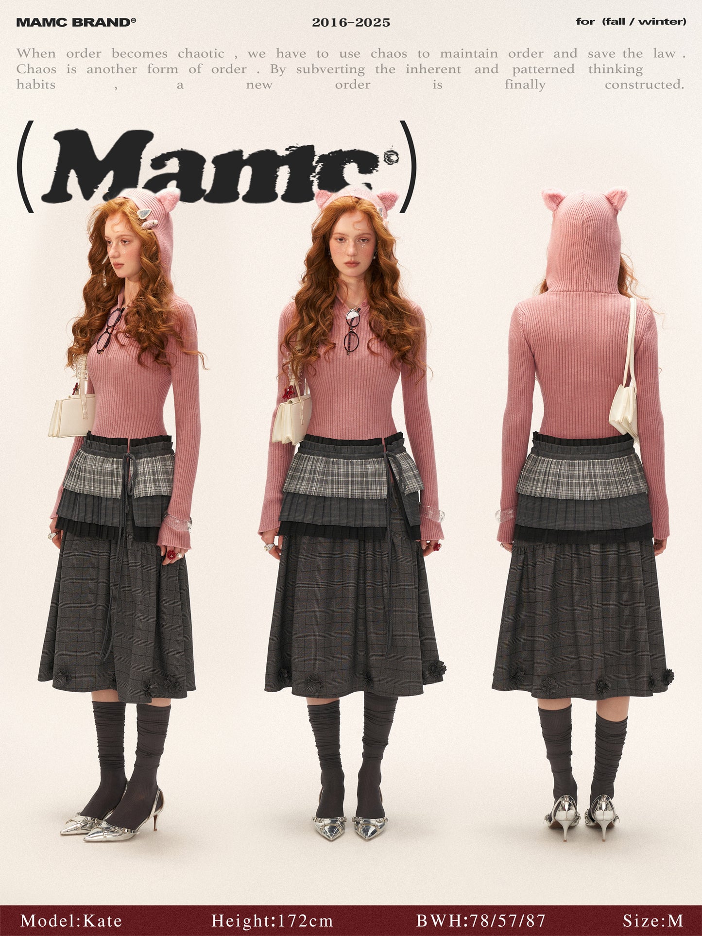 MAMC Star Flower Jacquard Round Neck Cropped Sweater