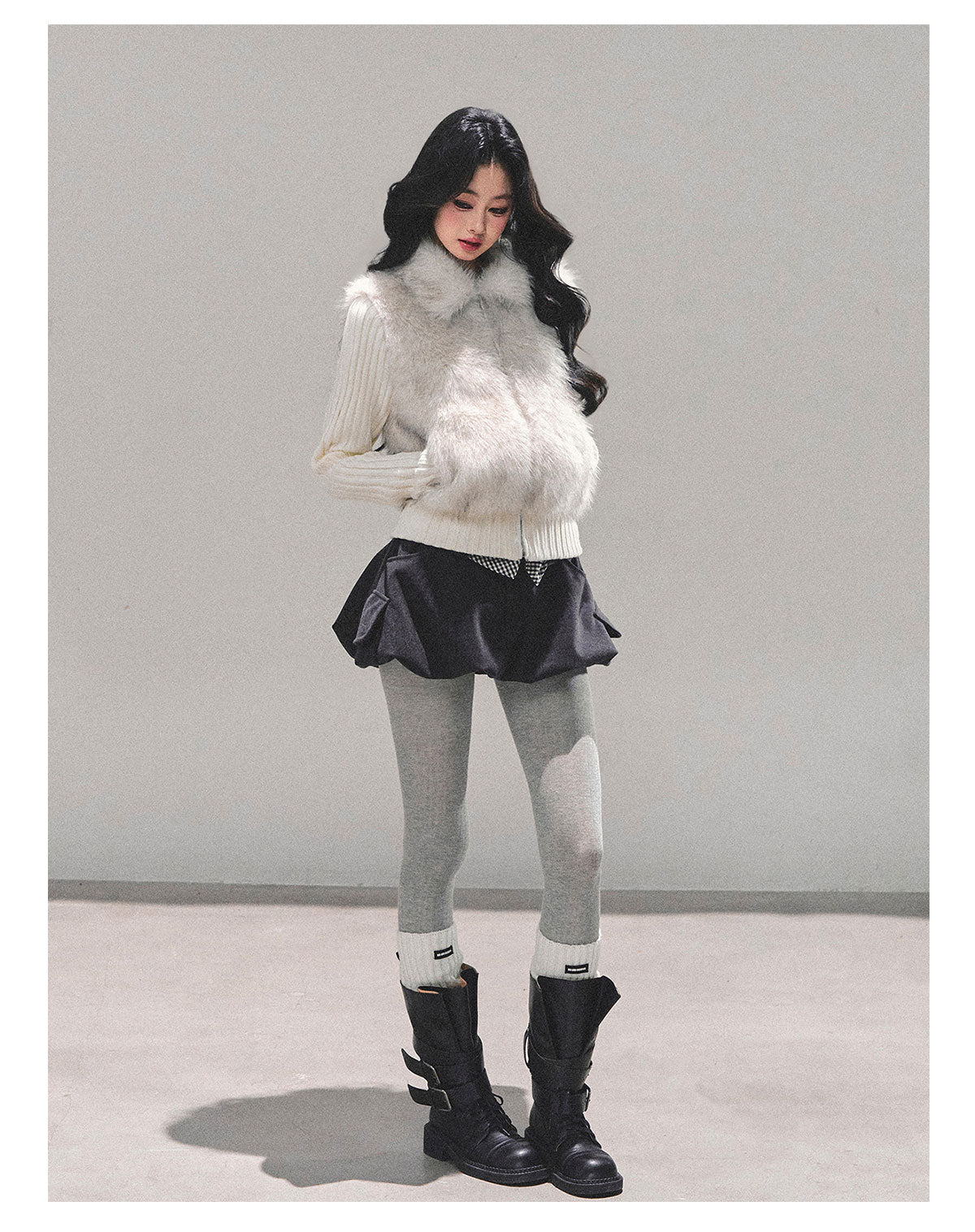 ShaoYeYan Soft Landing Fake Two-Layer Knit Coat