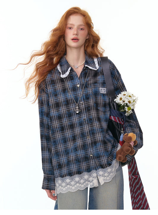 ZiziFei "Retro Sweetheart" Lace Trim Shirt