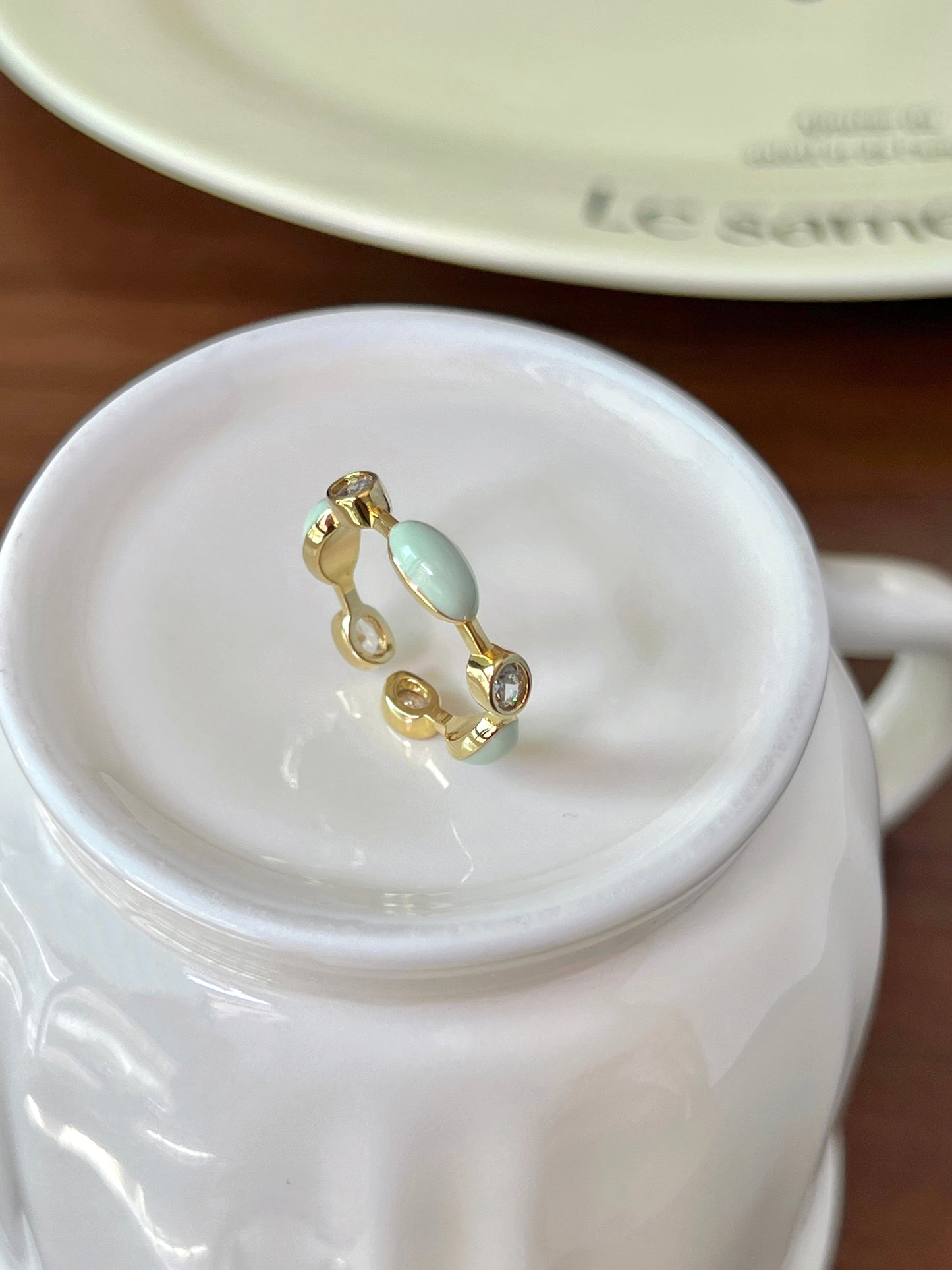 VIGVOG Tourmaline & Pearl Statement Ring