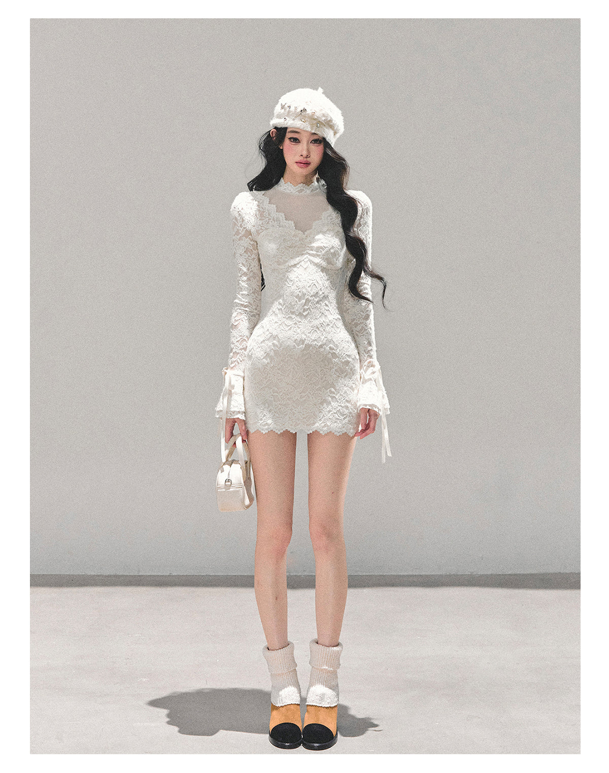 ShaoYeYan Full Moon Moment Long Sleeve Lace Dress