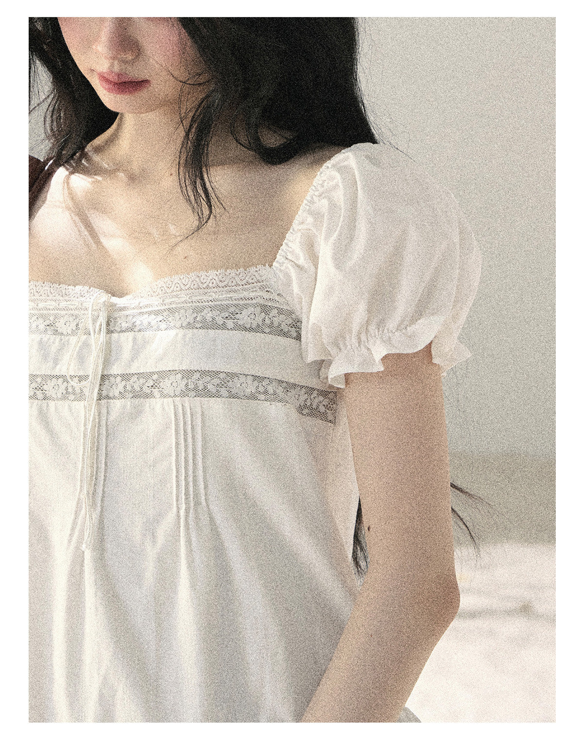 ShaoYeYan Aomalm Light as a Cloud French Bubble Sleeve Lace Dress