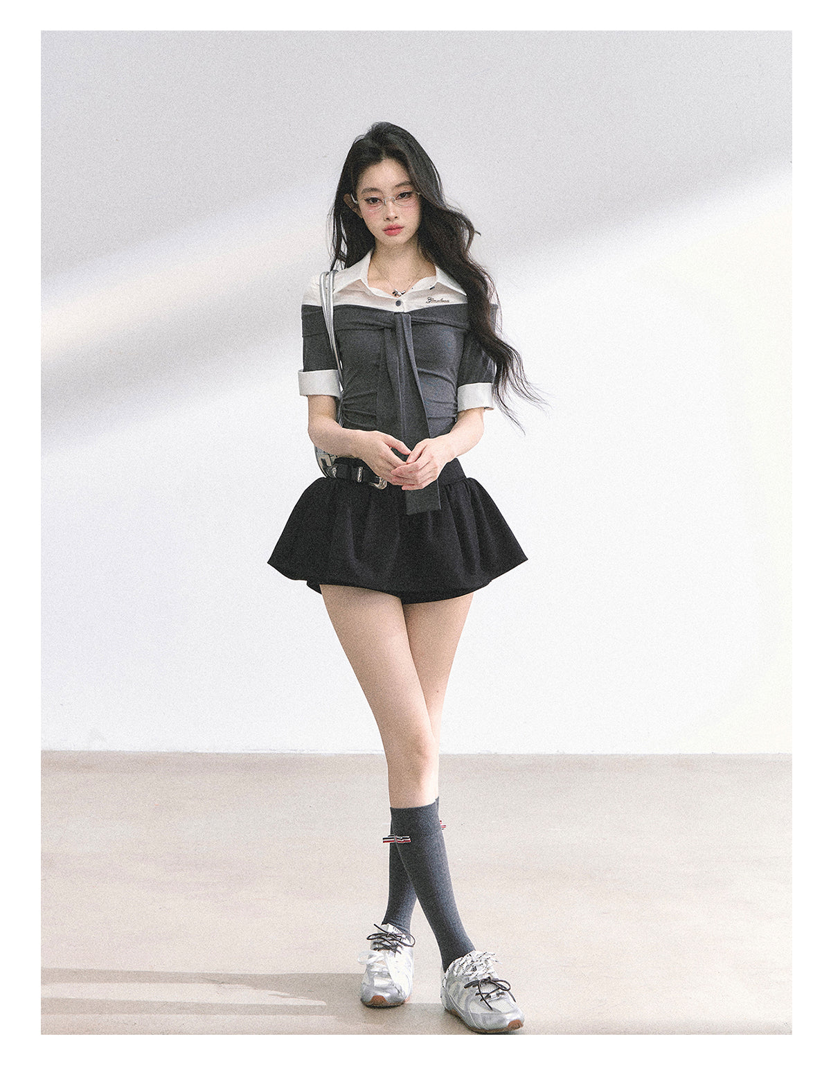 SHAOYEYAN American Style Mock Two-Layer Tee