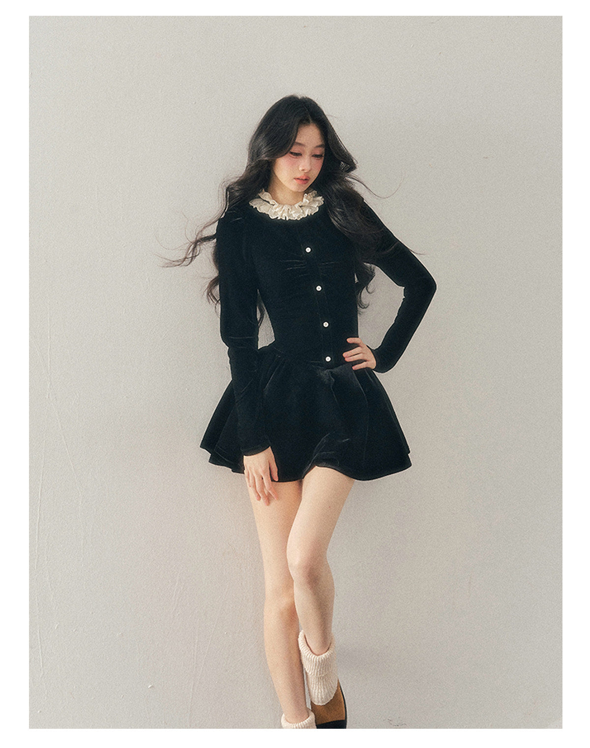 ShaoYeYan Aomalm Bernard Heiress French Ruffle Lace Dress