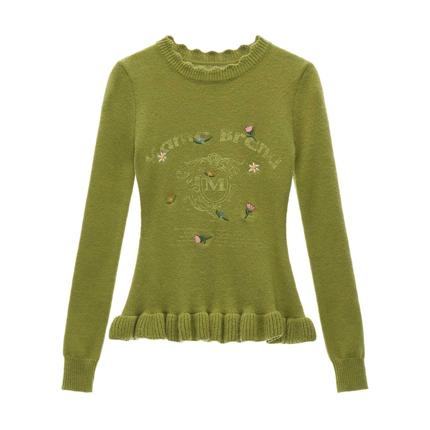 MAMC Floral Embroidery Print Base Layer Sweater