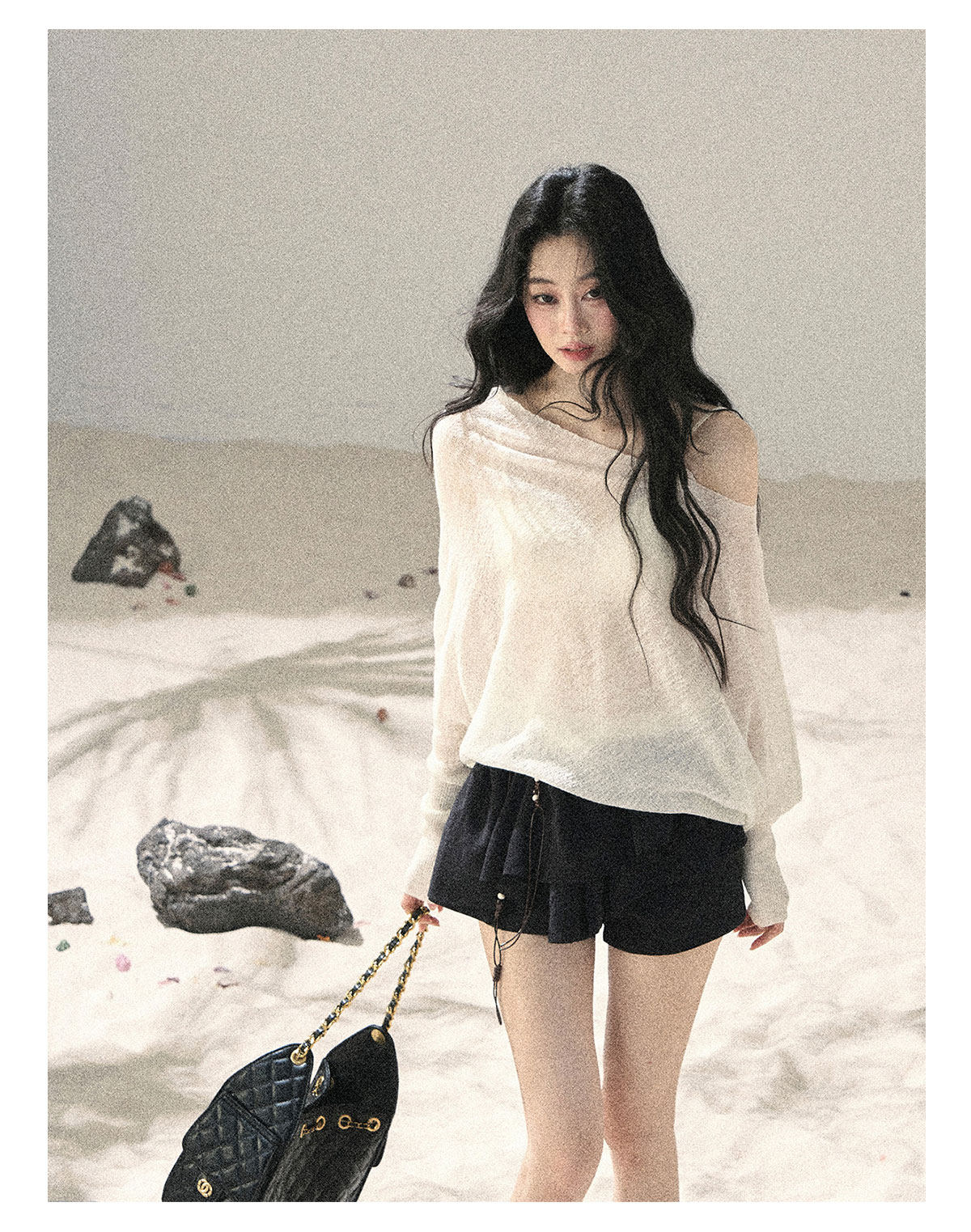 ShaoYeYan Aomalm Misty Veil Sheer Off-Shoulder Sun Cover-Up