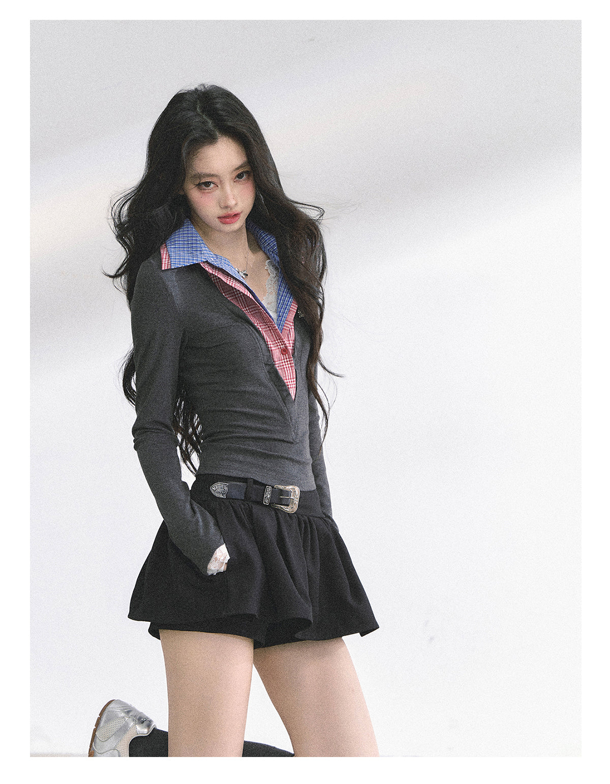 SHAOYEYAN American Style Mock Two-Layer Long Sleeve