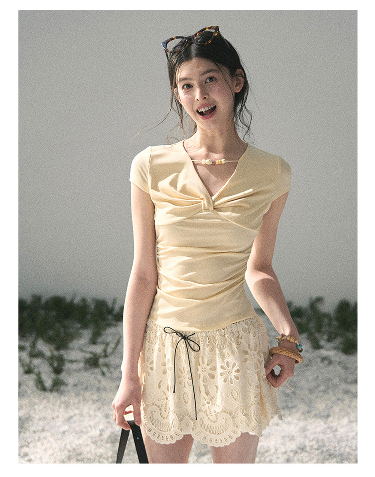 ShaoYeYan Aomalm Drunk in Your Embrace French Floral Hollow Skirt