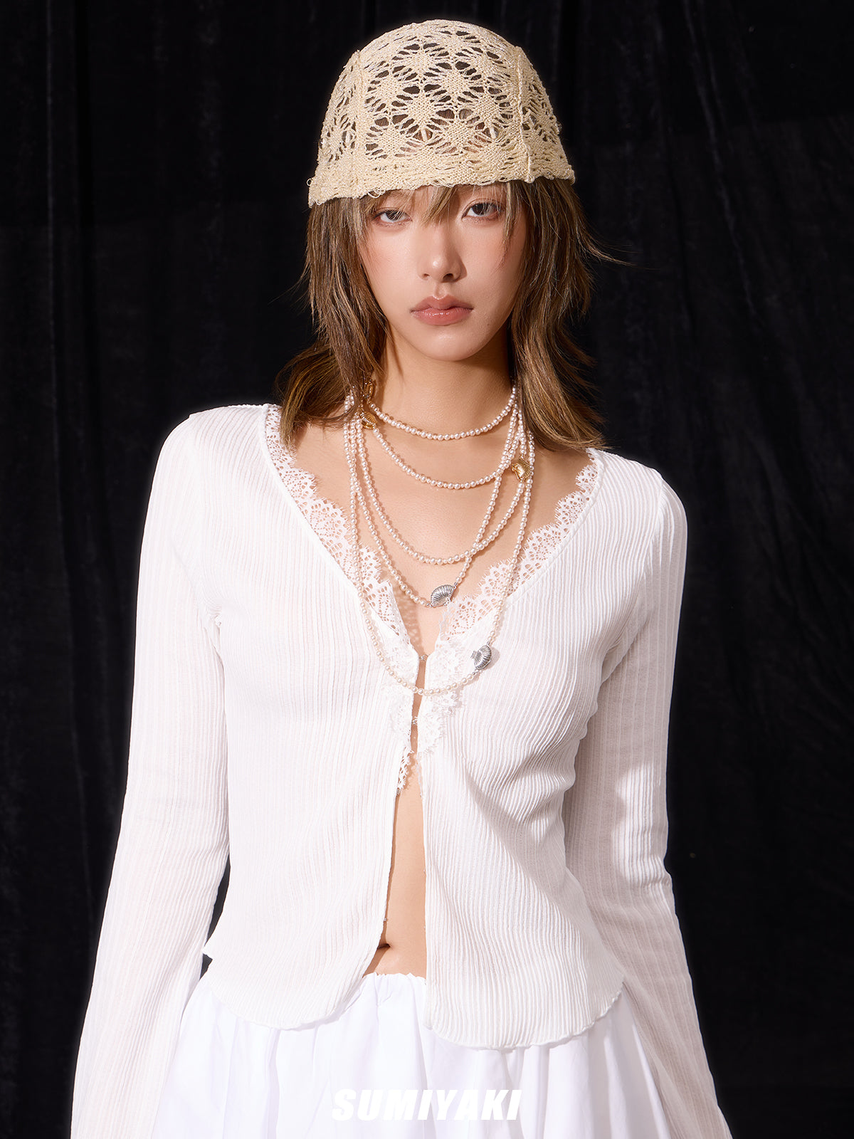 SUMIYAKI Ocean Golden Shell & Pearl Necklace & Bracelet