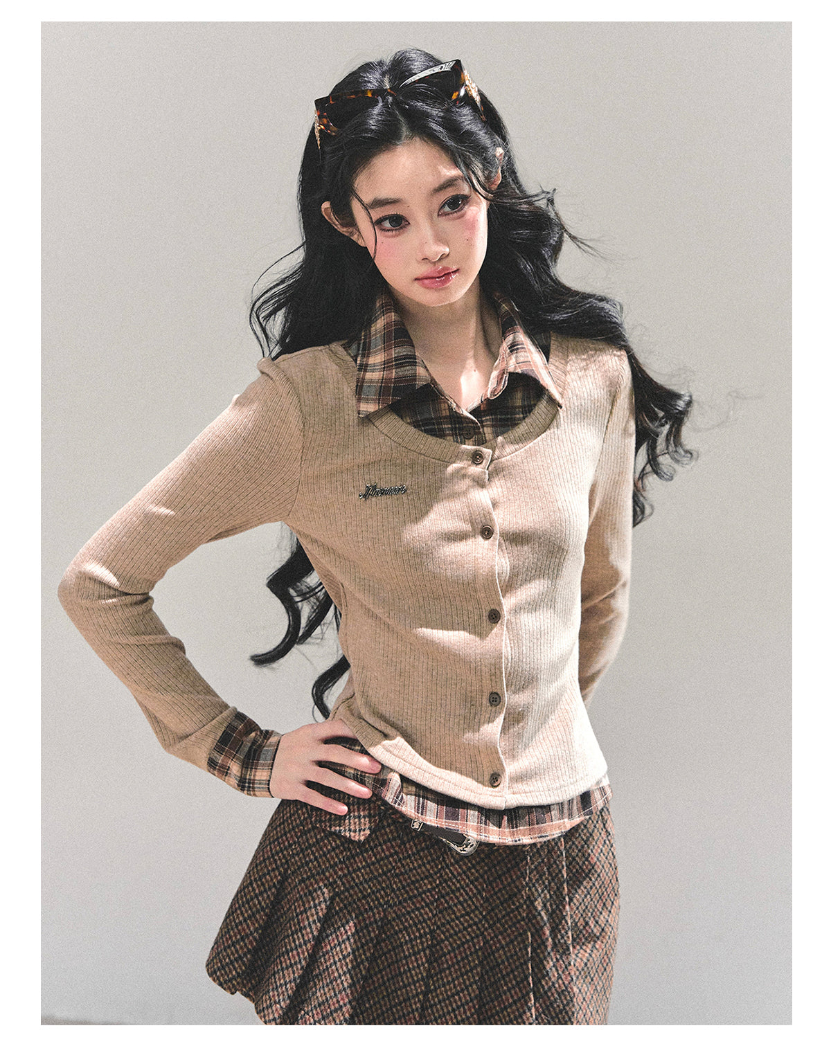 ShaoYeYan Moss Whispers Fake Two-Layer Knit T-Shirt