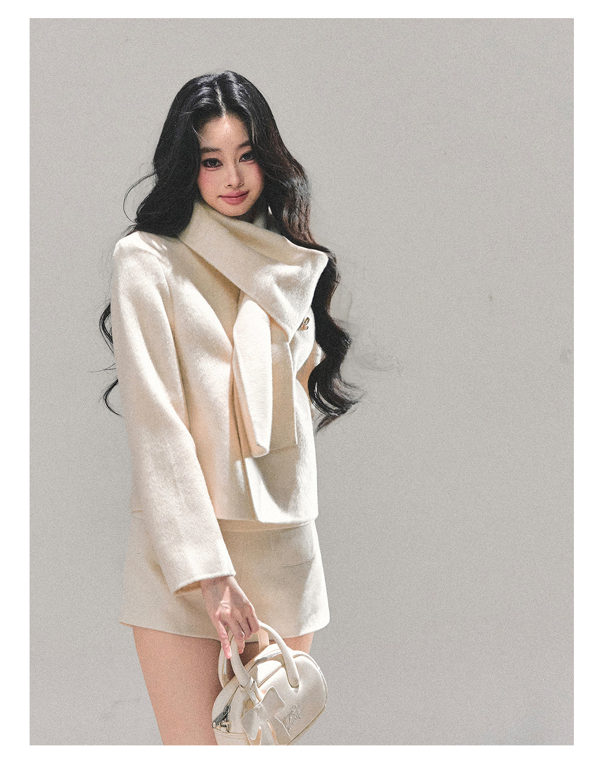 ShaoYeYan Twilight Snow Forest Wool Coat