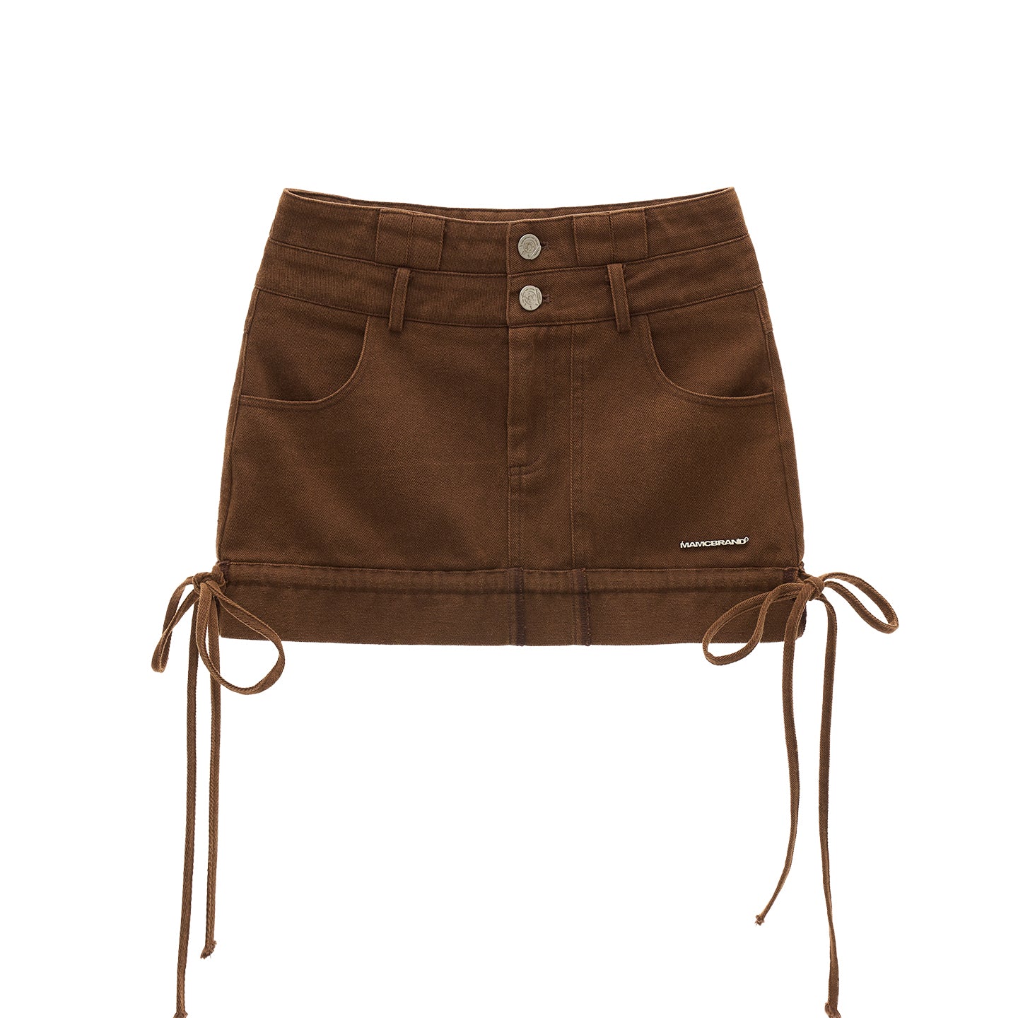MAMC Retro Double Waistband Denim Skirt