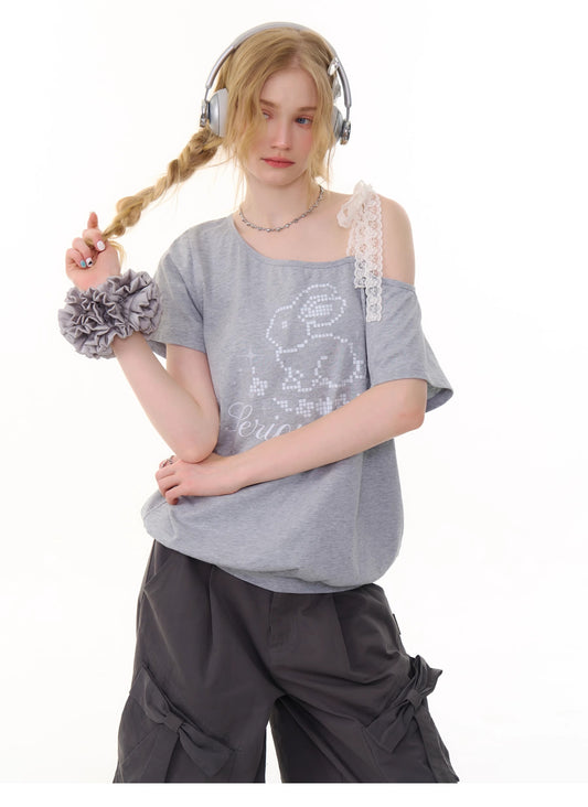 ziziFei Vintage Bunny Lace Tee