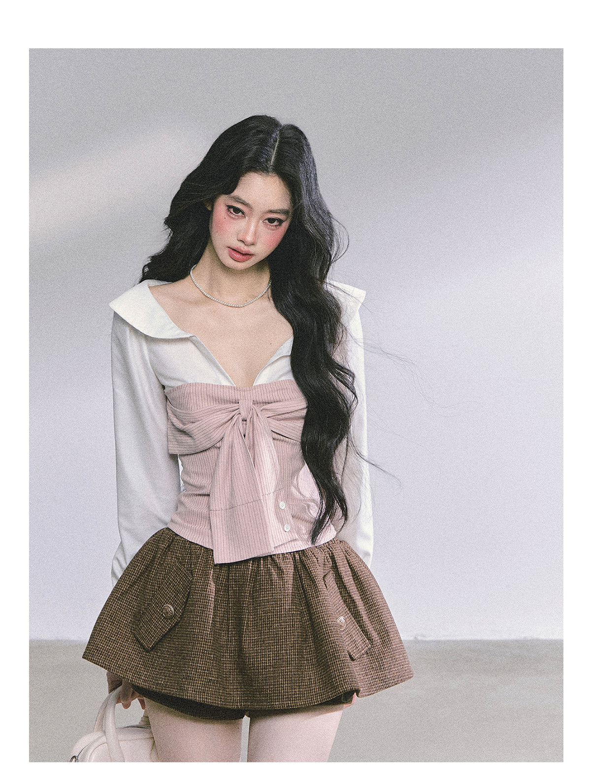 ShaoYeYan Jenny's Sweet Scent Fake Two-Layer Long Sleeve Striped T-Shirt