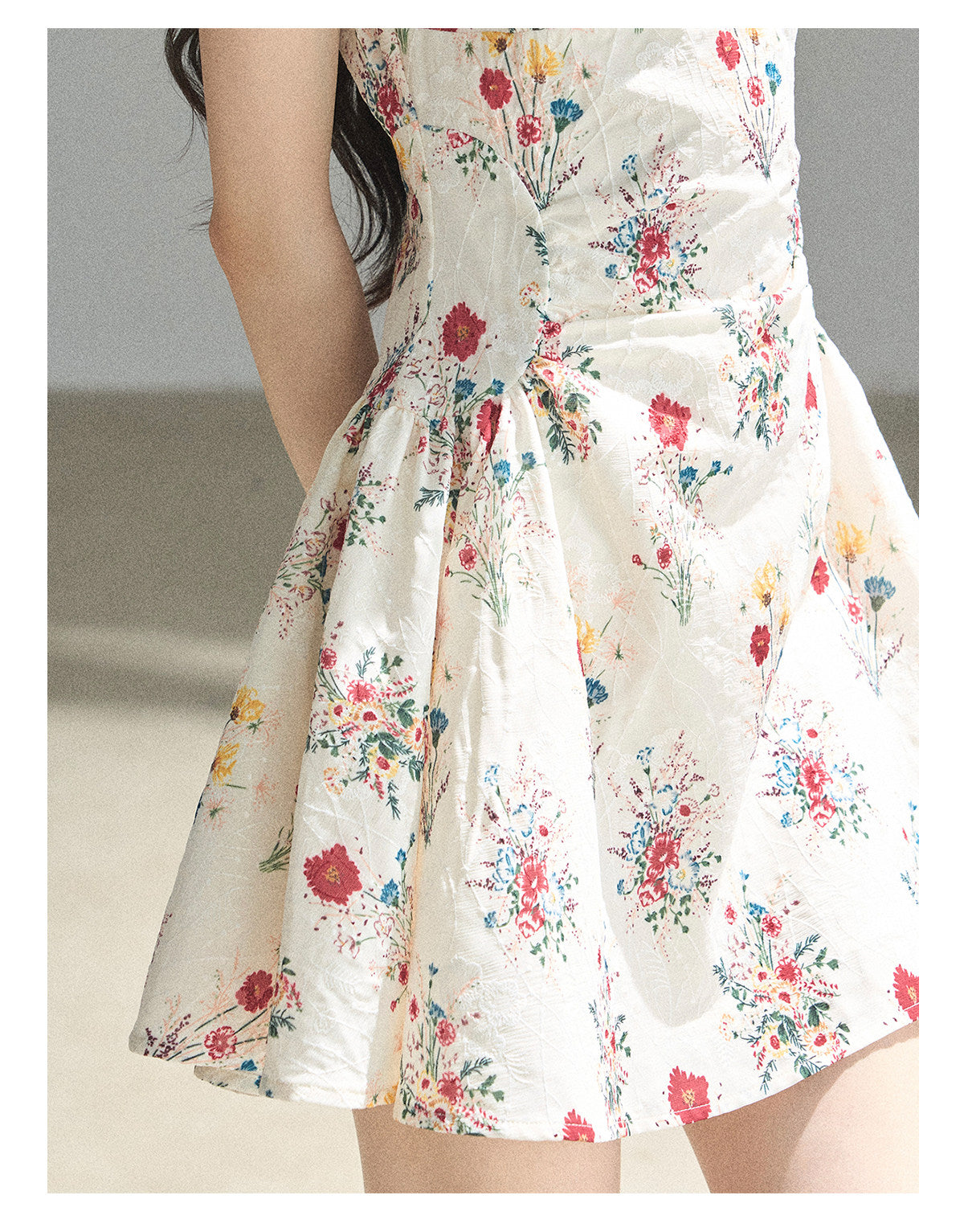 ShaoYeYan Aomalm Blossoming Flower French Chiffon Floral Dress