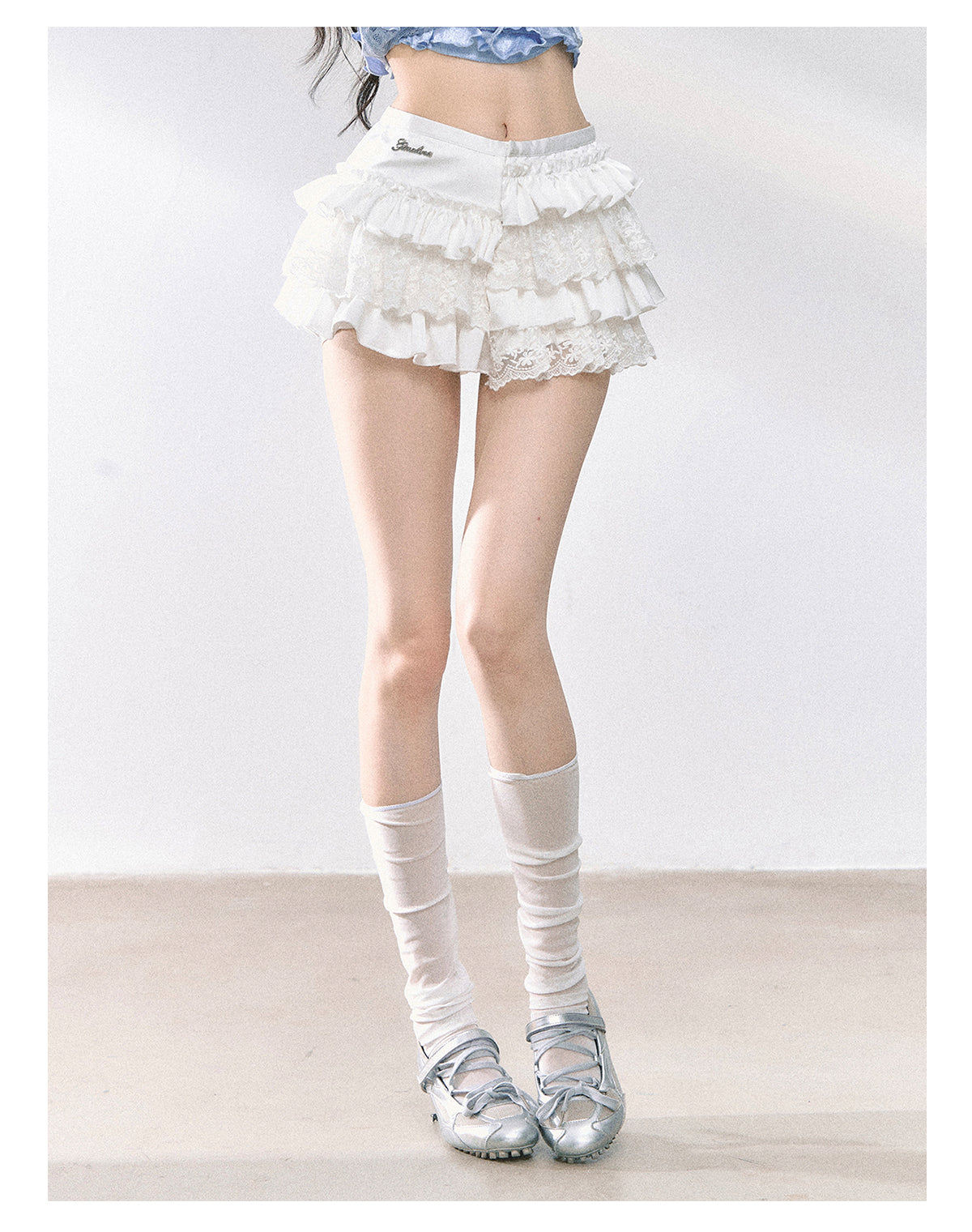 SHAOYEYAN French Lace Tiered Mini Skirt