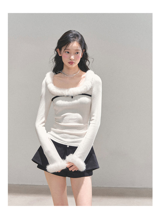ShaoYeYan Aomalm Hidden in Moonlight Plush Knit T-Shirt