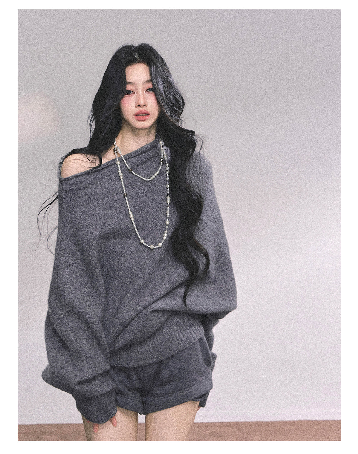 ShaoYeYan Cold Unnie Korean Off-Shoulder Sweater