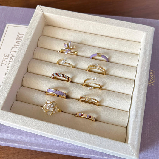 VIGVOG Iris Flower Ring Collection