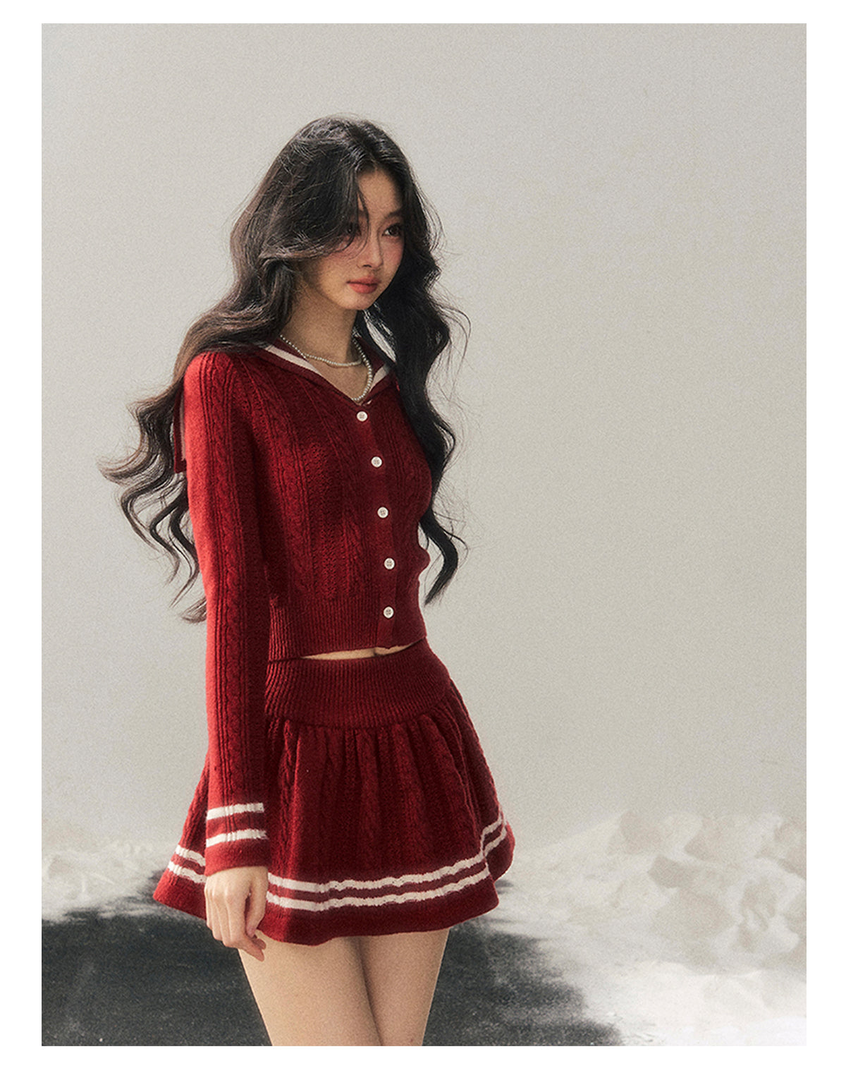 ShaoYeYan Evening Wind Whisper French Knit Set