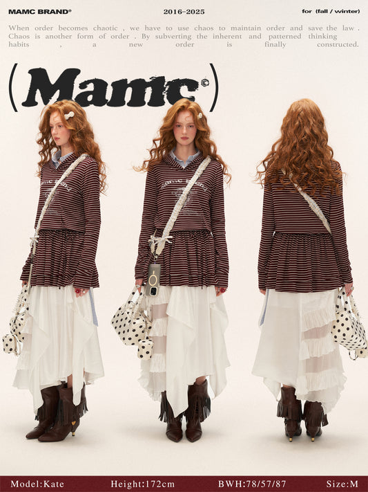 MAMC Hooded Striped Slip Dress