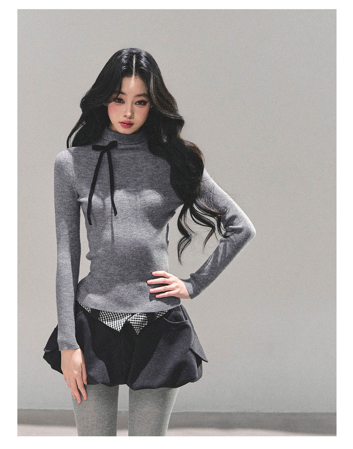 ShaoYeYan Velvet Touch Semi-Turtleneck Knit Top