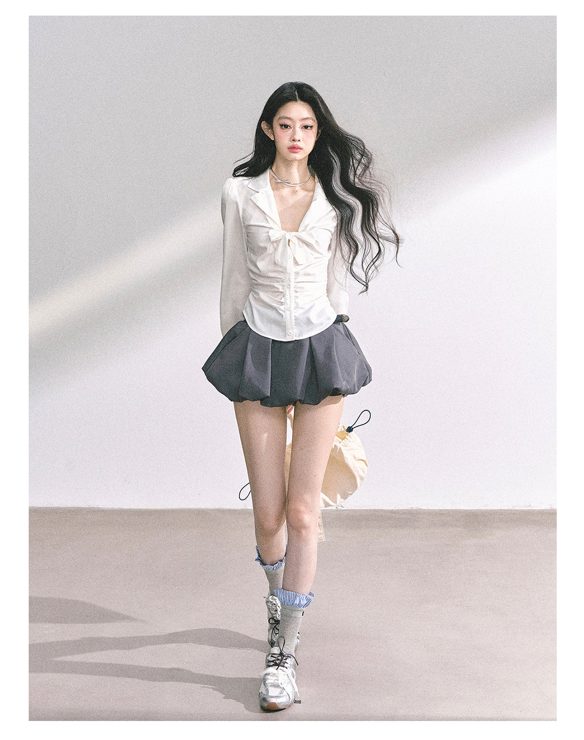 SHAOYEYAN French Bow V-Neck Blouse