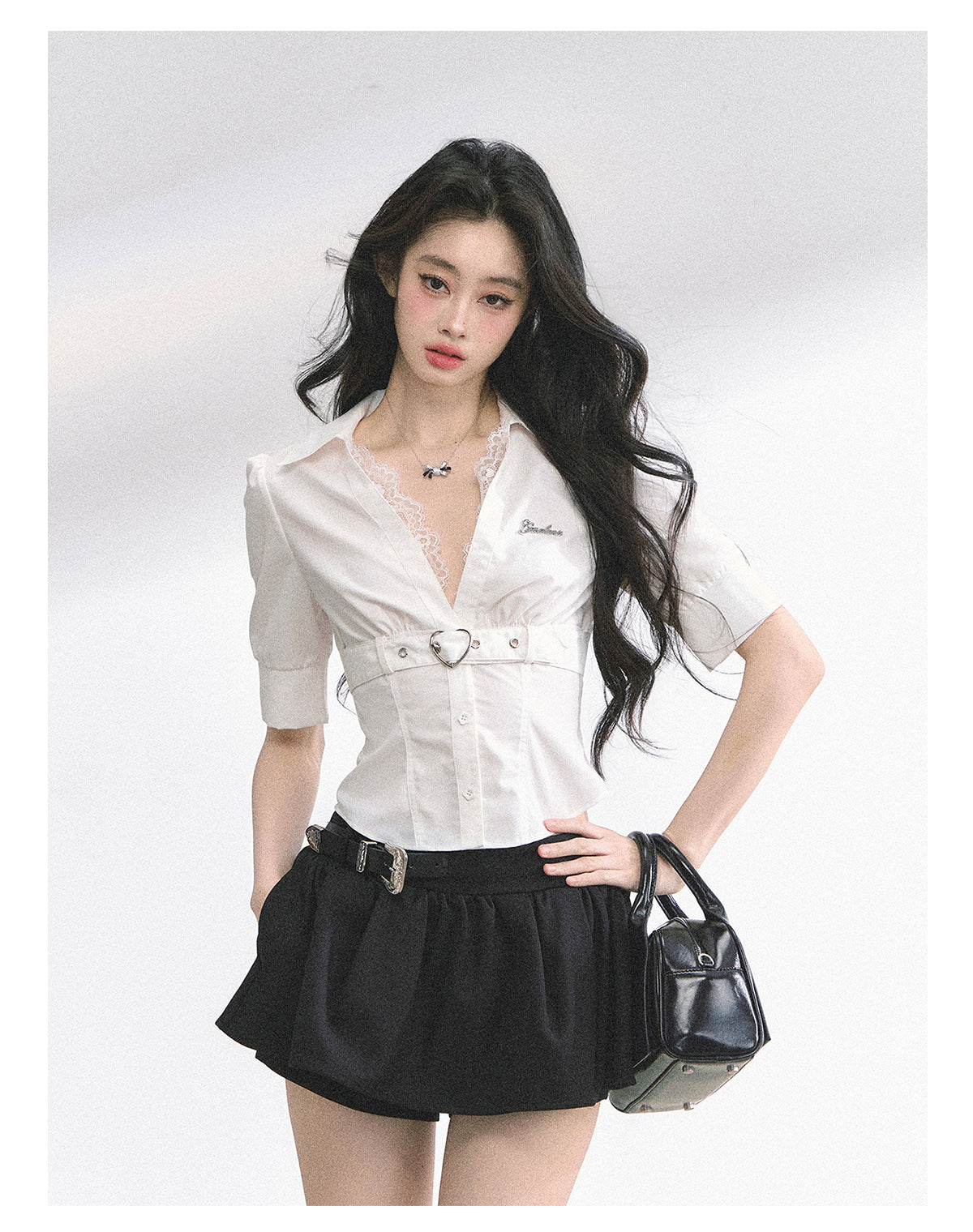 SHAOYEYAN French Lace Striped Shirt