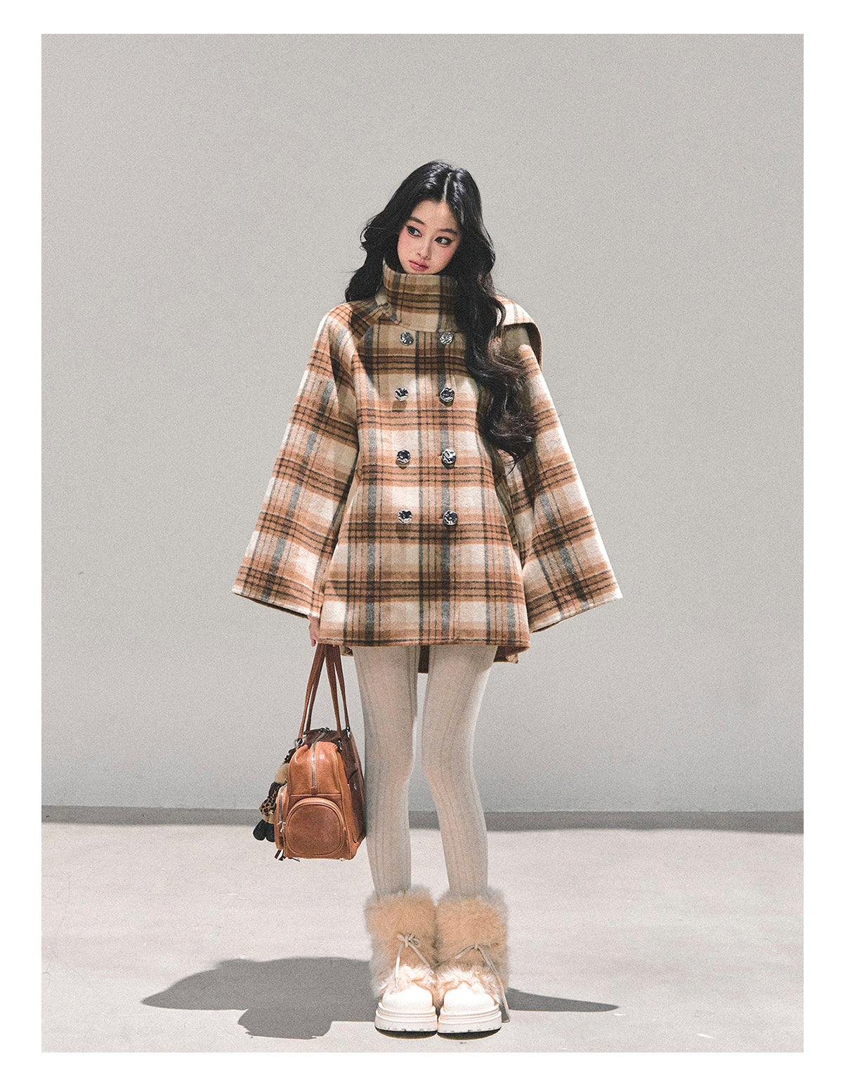 ShaoYeYan Hidden Grid Secret Wool Coat