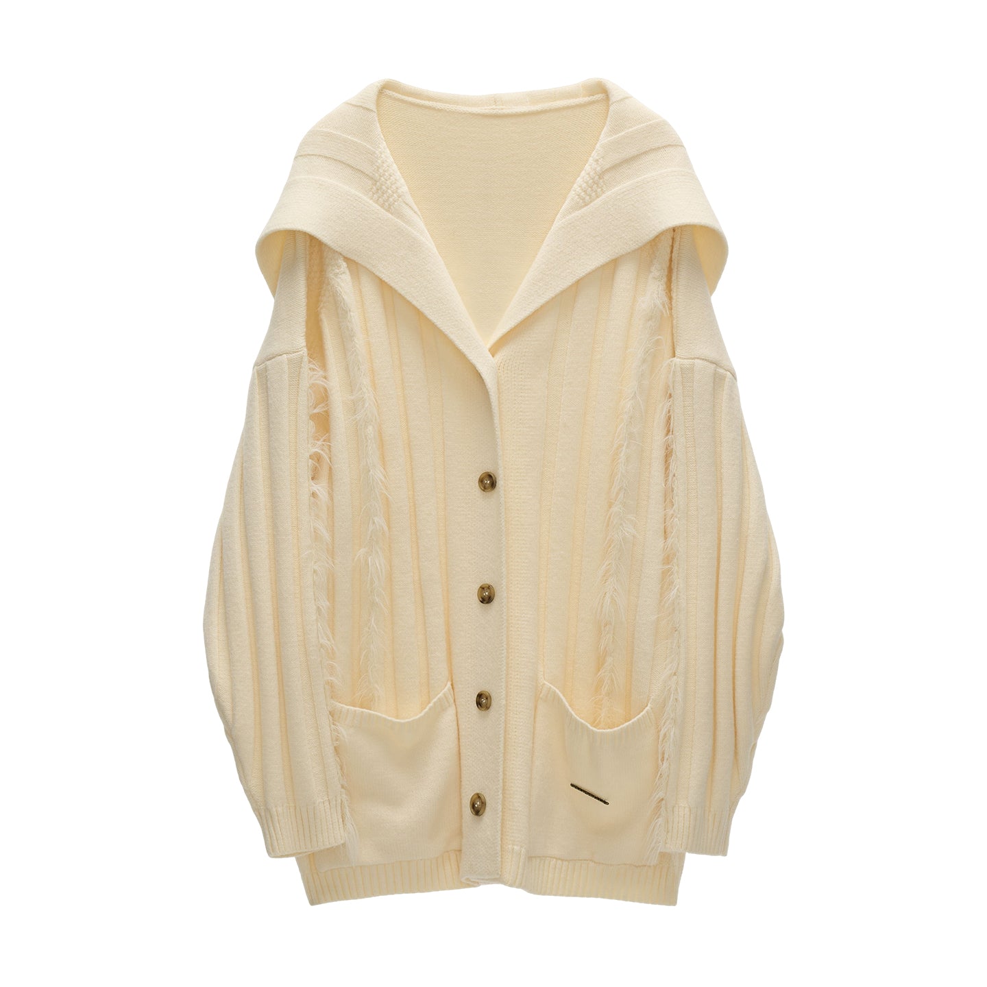 MAMC Textured Collar Lazy Knit Cardigan