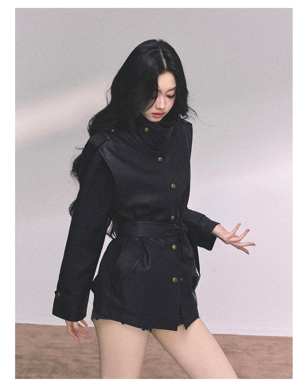 ShaoYeYan UK Time Zone Loose Fit Biker PU Leather Jacket