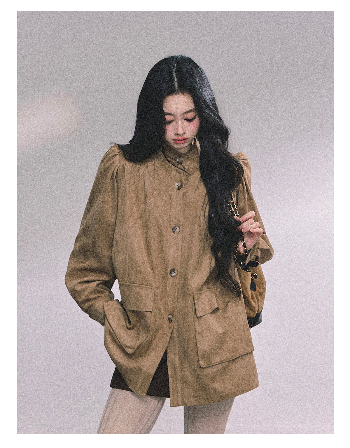 ShaoYeYan Cocoa Warm Brown Premium French Suede Blazer