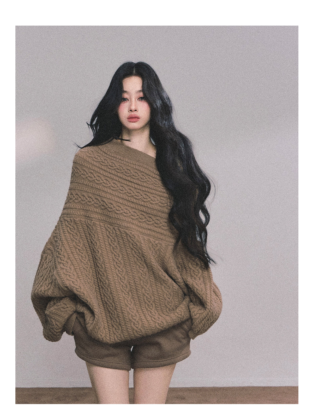 ShaoYeYan Norwegian Exchange Student Premium American Knit Cable Sweater