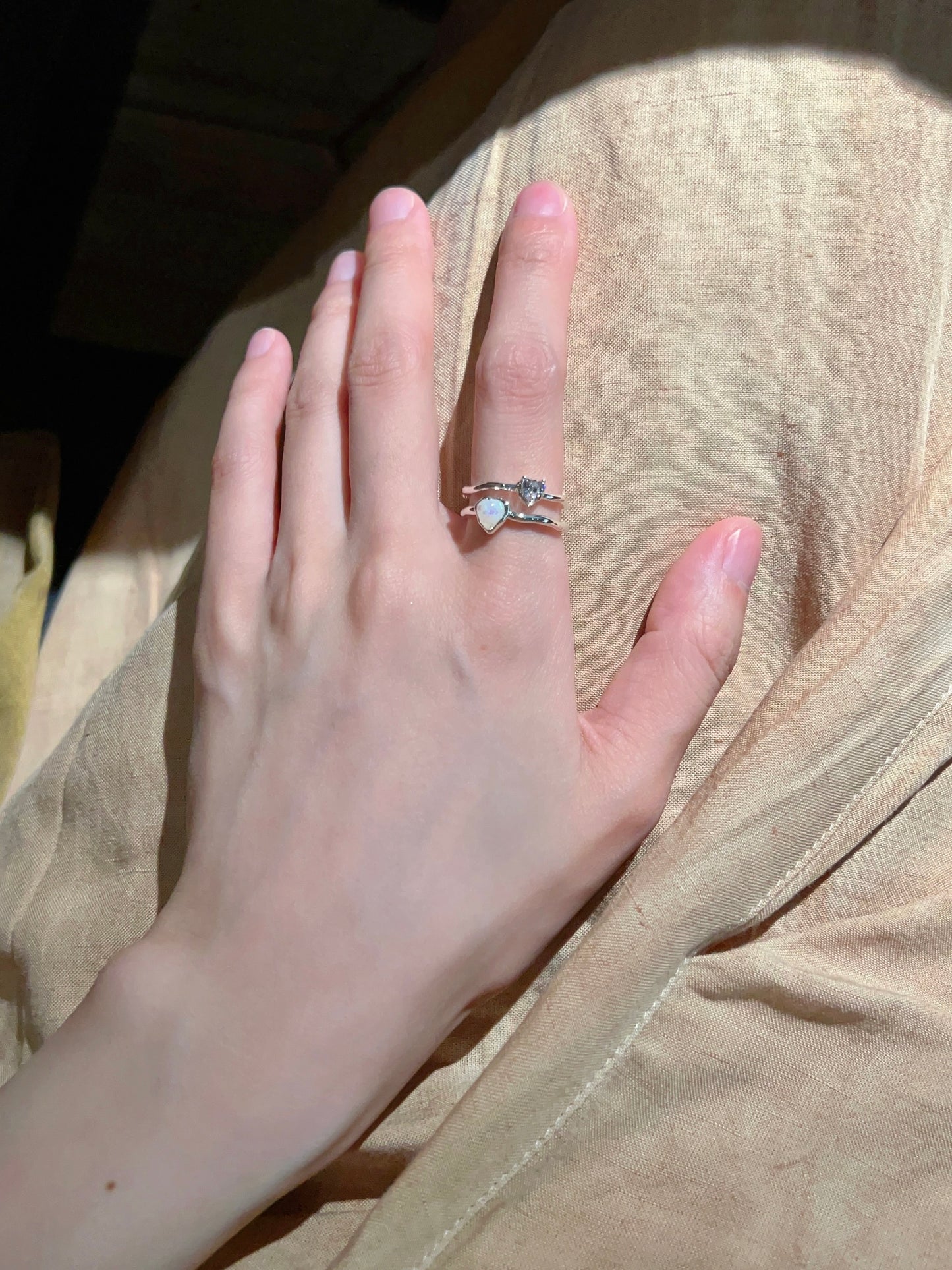 VIGVOG Geometric Pearl Ring
