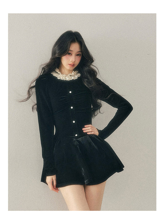 ShaoYeYan Aomalm Bernard Heiress French Ruffle Lace Dress