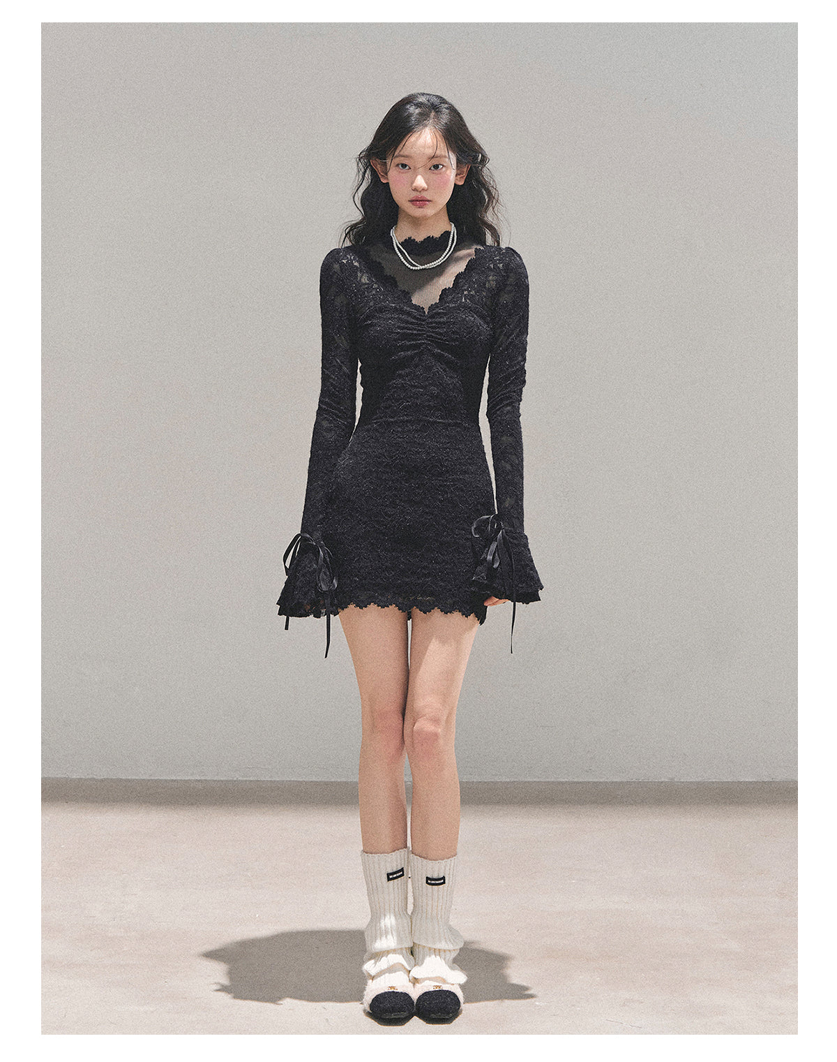 ShaoYeYan Full Moon Moment Long Sleeve Lace Dress